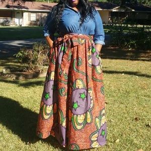 African Print Maxi Skirt